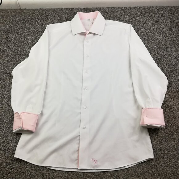 State & Liberty Shirt Performance L/S Button Up White Mens Large Athletic Fit - Picture 1 of 12